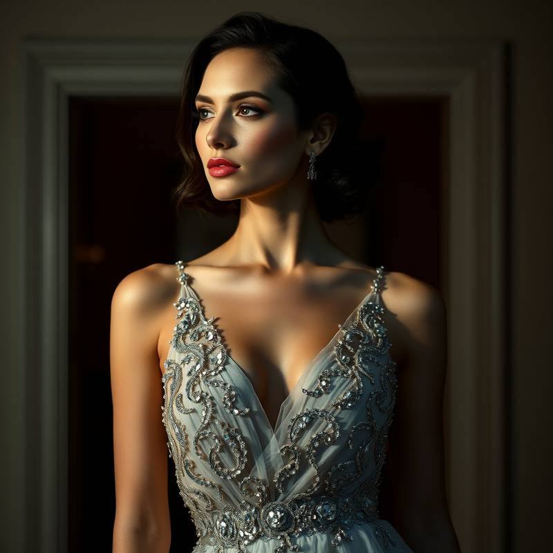 Elegante Modefotografie mit Model im Abendkleid