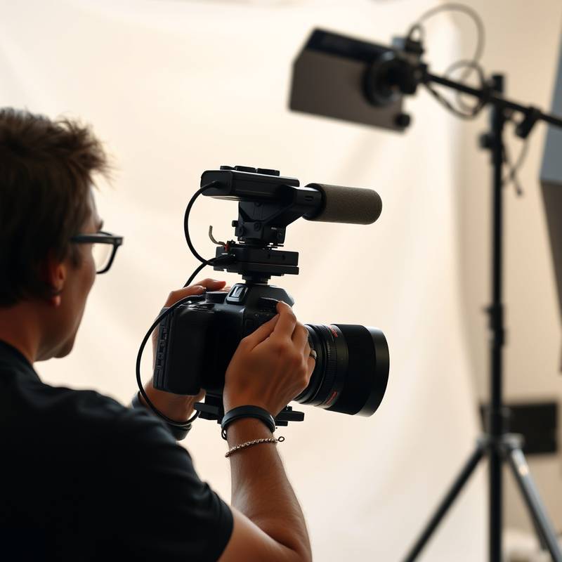 Professionelle Fotografin bei der Arbeit